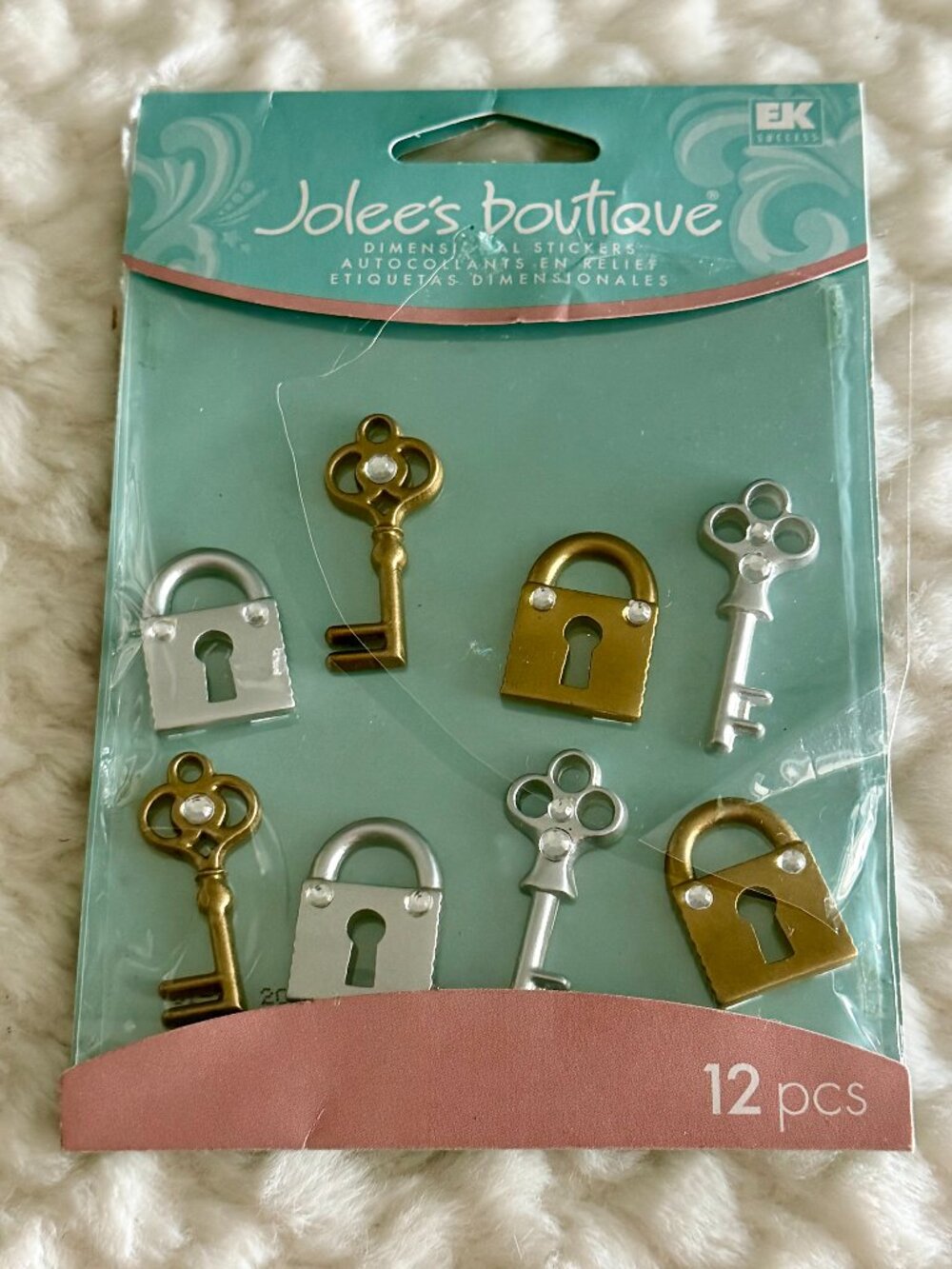 Jolee's Boutique Locks & Keys Scrapbooking Embellishment Stickers 8pc